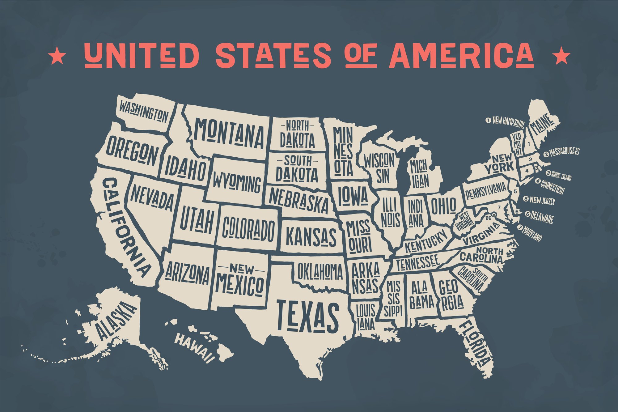 Map United States of America